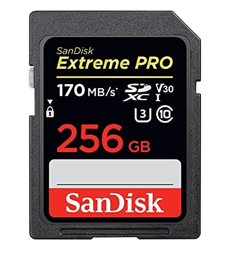 SanDisk 256GB Extreme Pro SDXC UHS-I Card - C10, U3, V30, 4K UHD