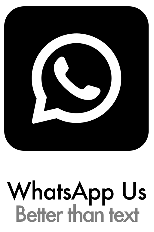 WhatsApp logo with text 'WhatsApp Us Better than text' below.