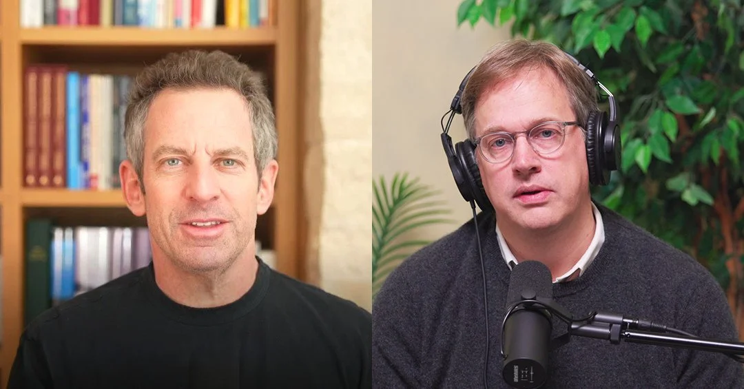 Sam Harris teleprompter setup with Riverside