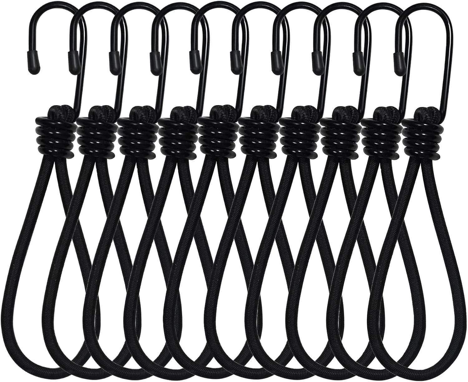 BUNGEE HOOKS
Small bungee cords with hooks on one end... I used these to secure my DeWalt drawer boxes down to the L-Track hooks on my "Sliders."