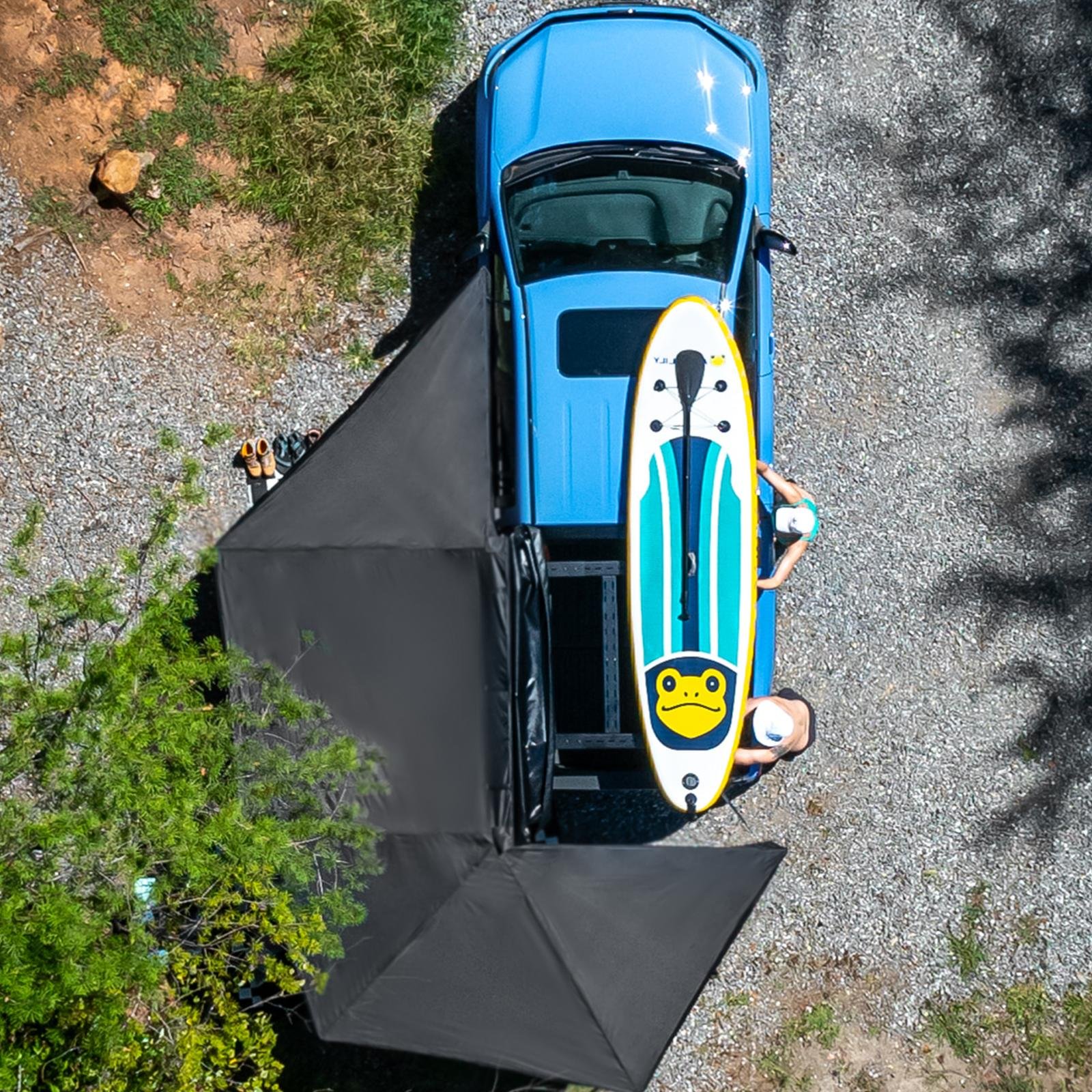 270 AWNING
Rain, Sun, Snow... No problem. Deploys in seconds. Built-in LED lighting. Fold-down legs. Optional accessories like the Awning Room. This is the exact same one I have on my truck. 