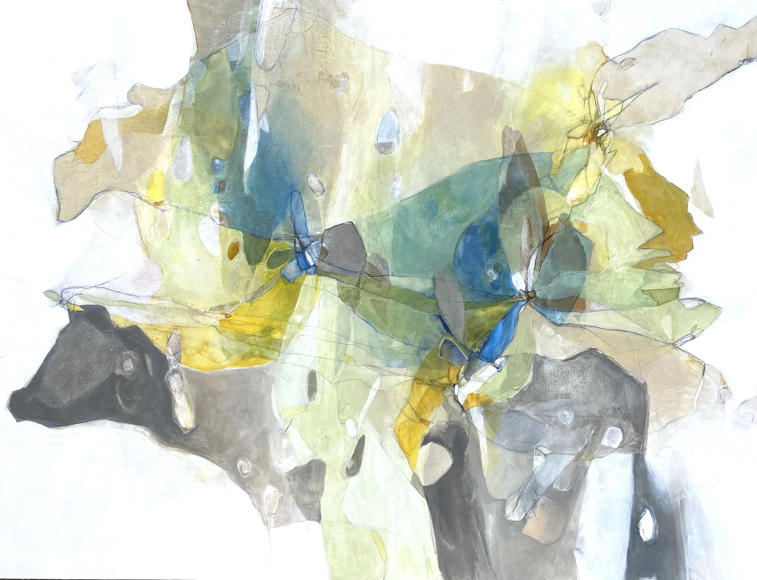 Flight Paths II, 36x48 mixed media on board  $2600      
 Currently available at Gallery Odin