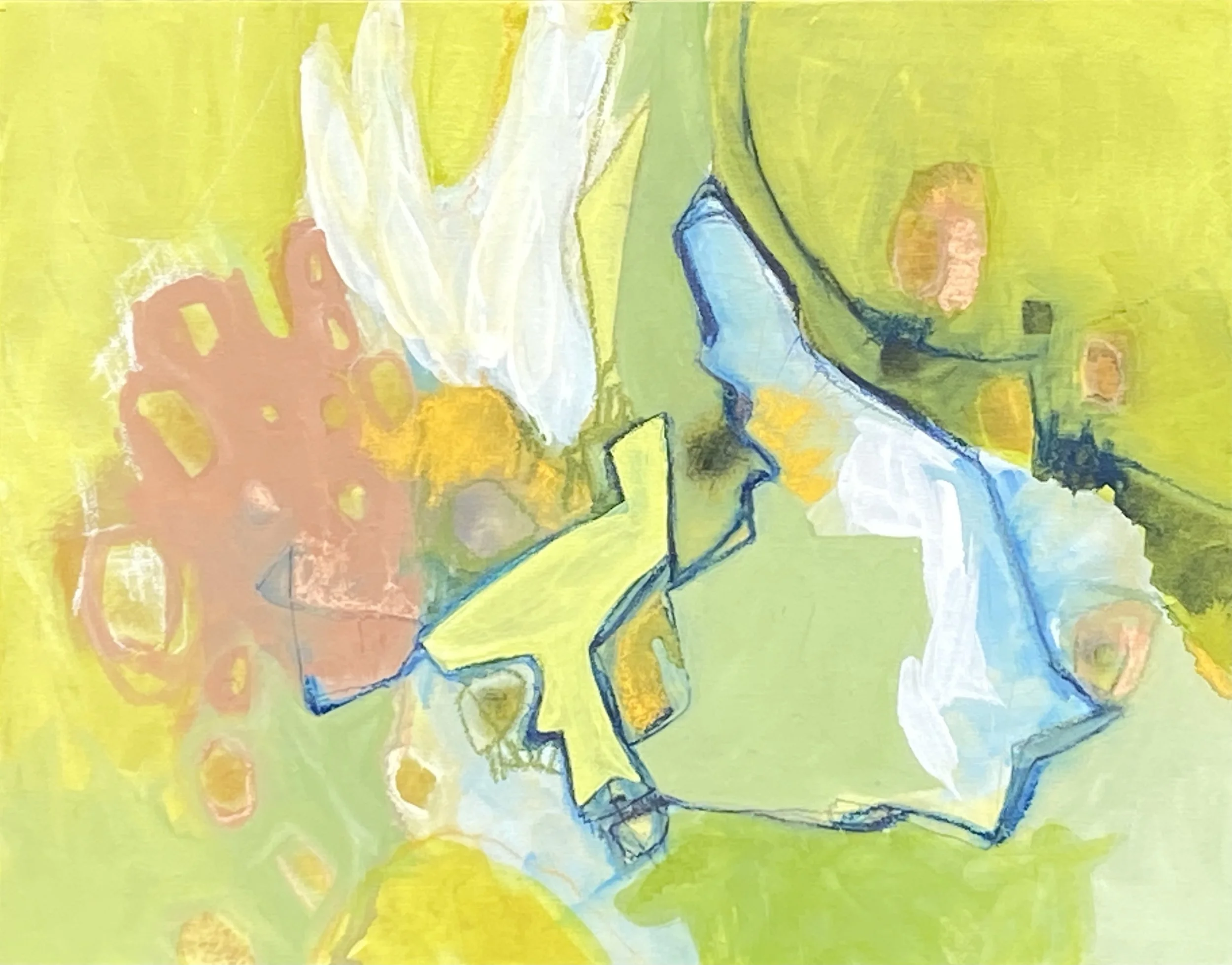 Honeybee Flight Paths, 11x14 mixed media on board  $275