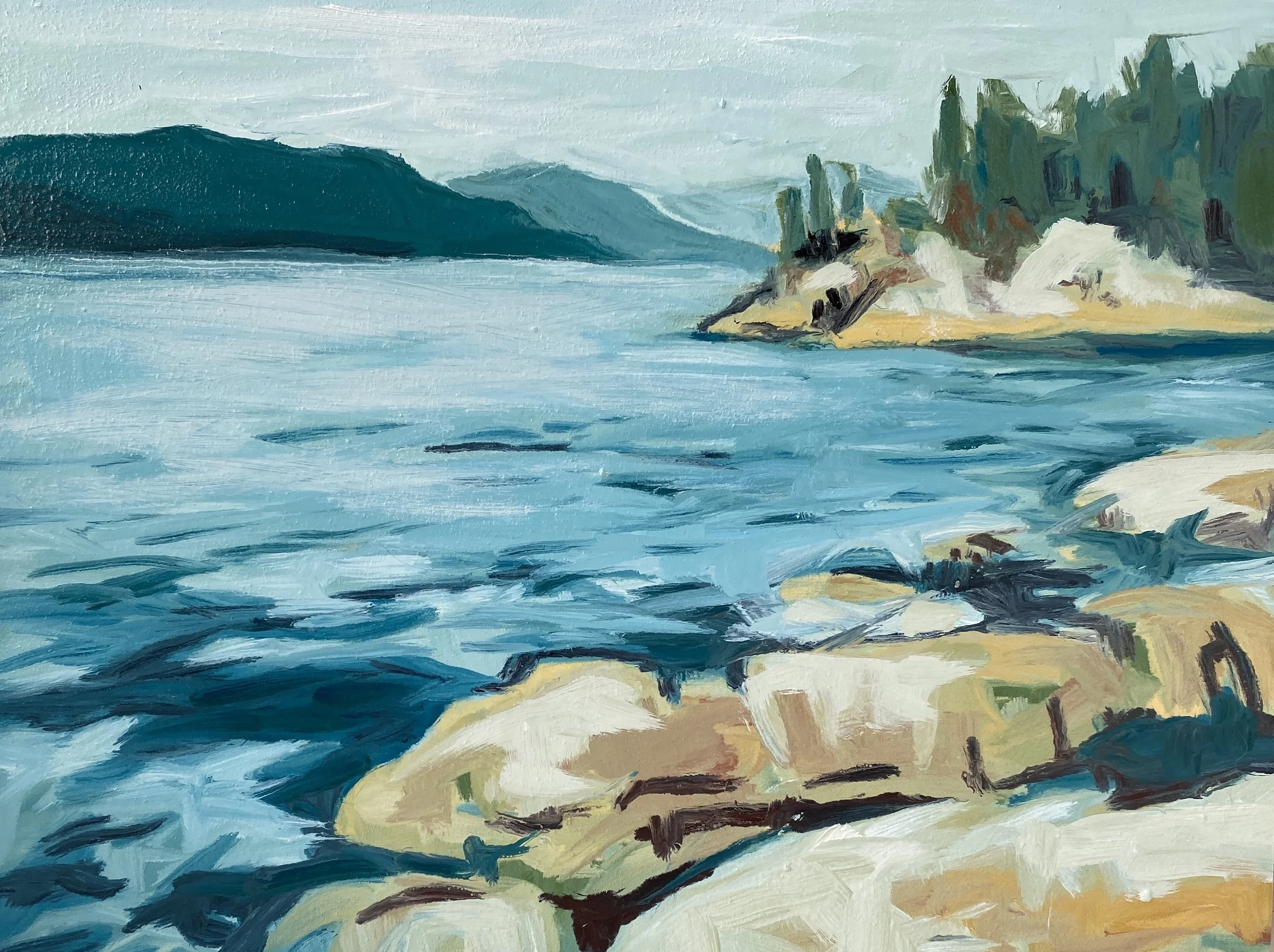 Ocean at Whytecliff Park 6 x 8 inches oil on board $175