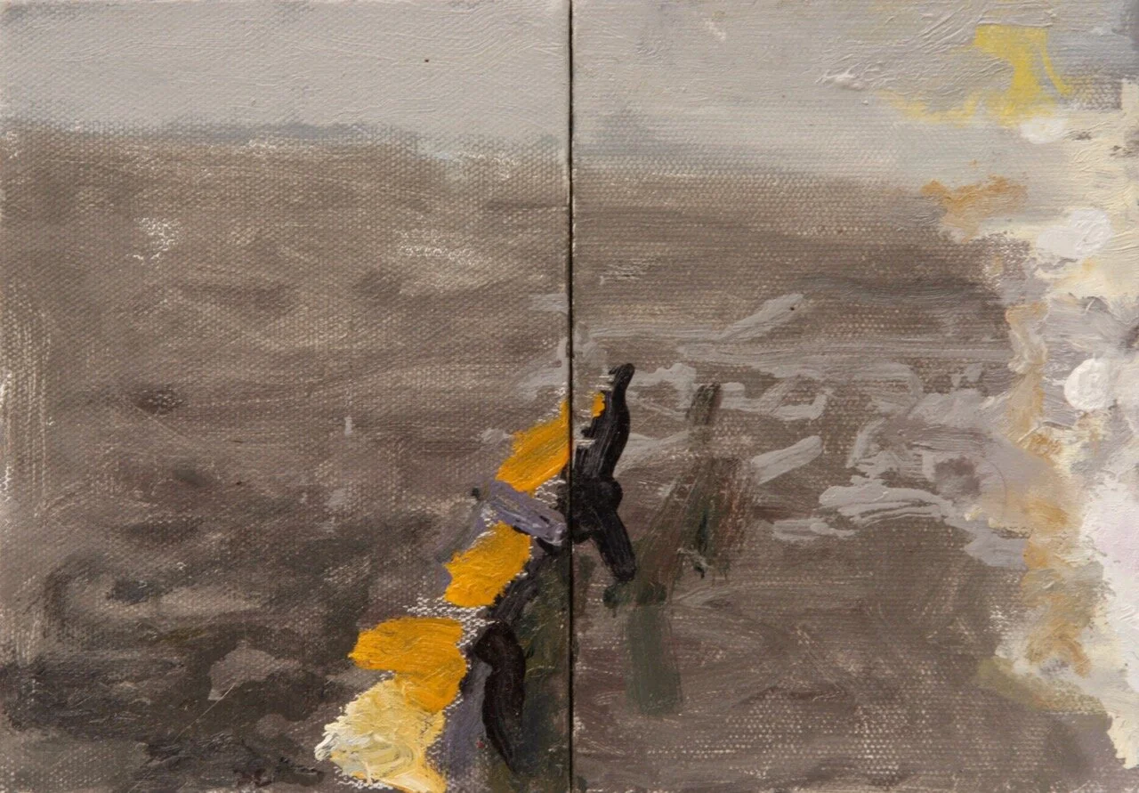 Little Jetty (2019) oil on canvas 20X27cm (diptych) 

