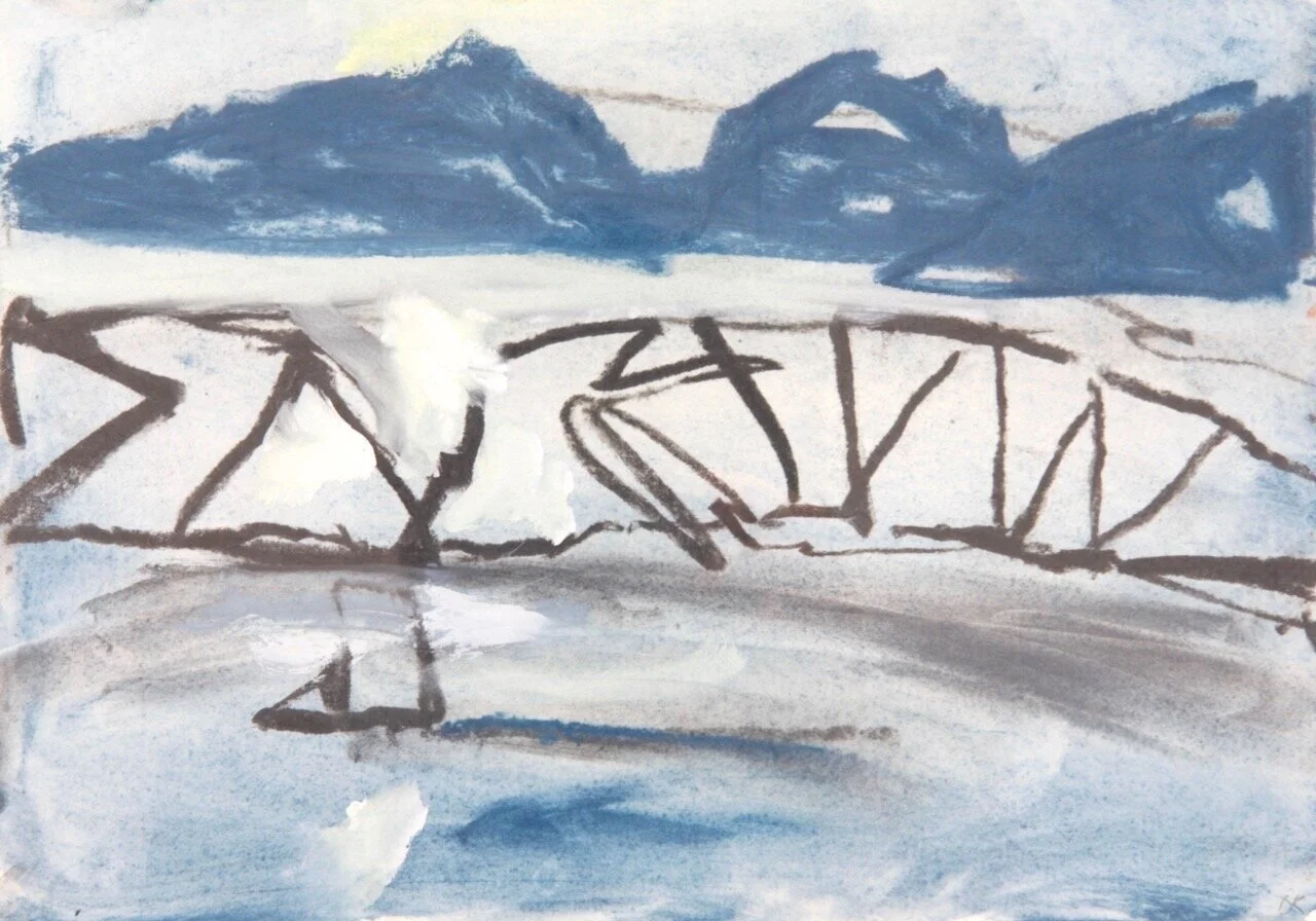 Brooklyn Motif (2020) gouache and graphite on paper 28X33cm 