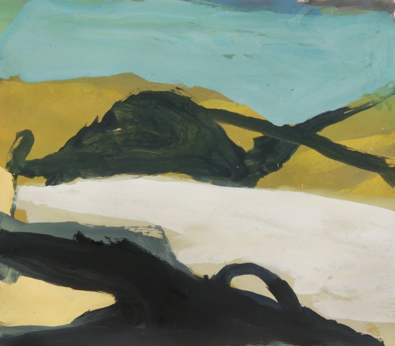 Study for 'Estuarine' (2024) gouache on paper 38X42cm (Available)