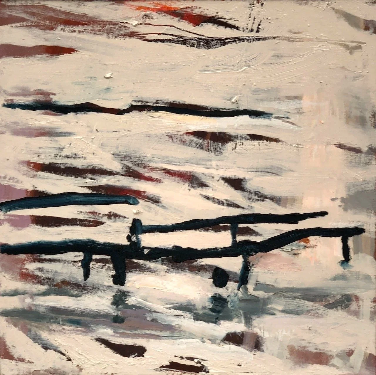 Waterline (2025) oil on canvas 40X40cm