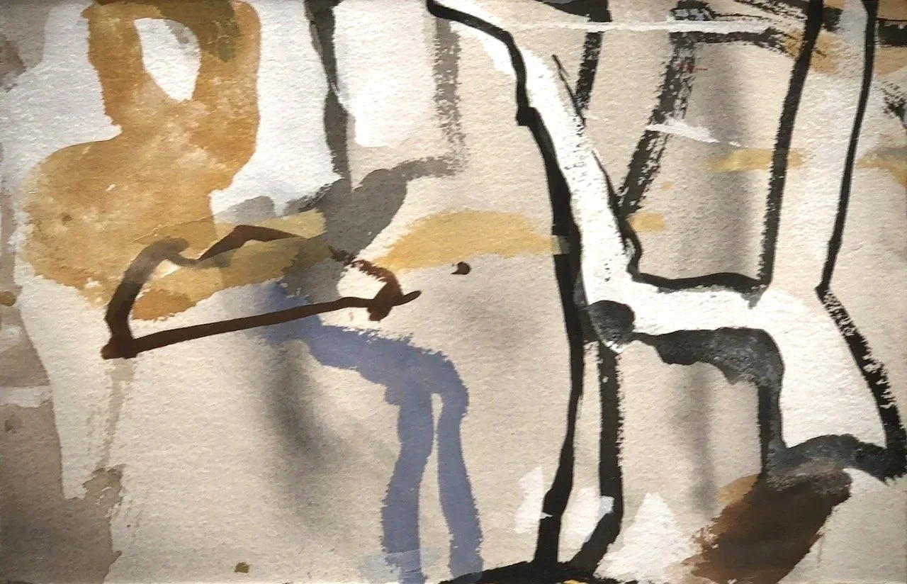 Mud Dwellers (2024) gouache on paper  29X44cm  