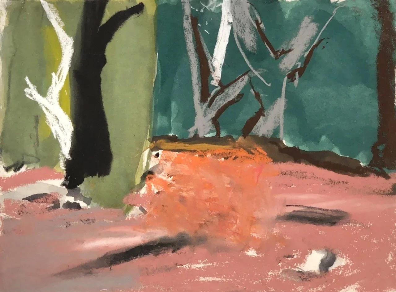 Urban Bush (2024) gouache & pastel on paper 28X38cm (Available)