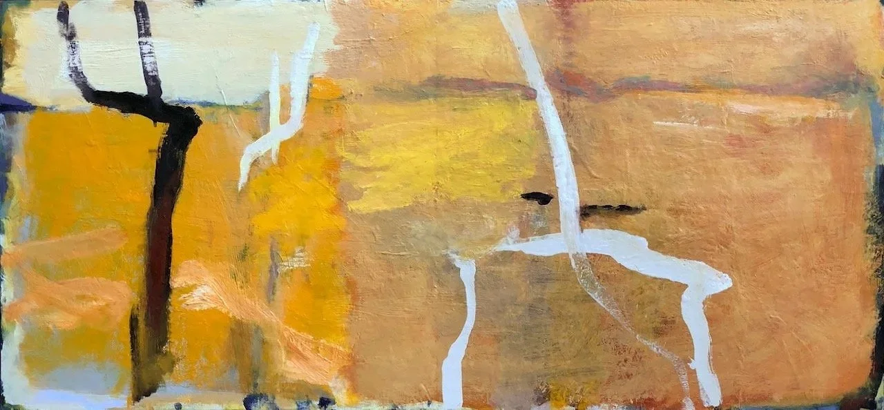 Lakeside (2025-26) oil on board 54X114cm