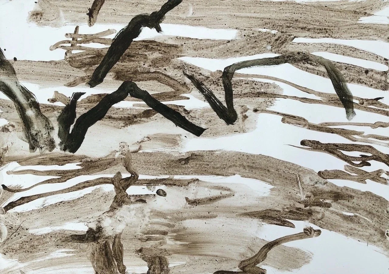 Mangrove 3 (2025) earth pigment & binder on paper 50X71cm