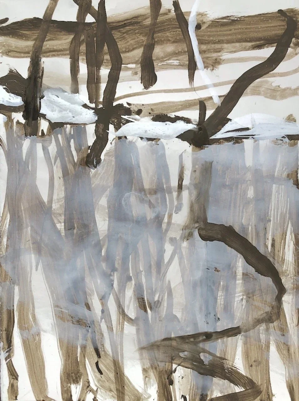 Mangrove 2 (2025) earth pigment, binder & gouache on paper 76X57cm