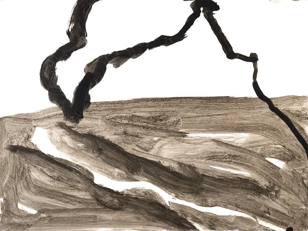 Mangrove 8 (2026) earth pigment, binder & gouache on paper 57X76cm