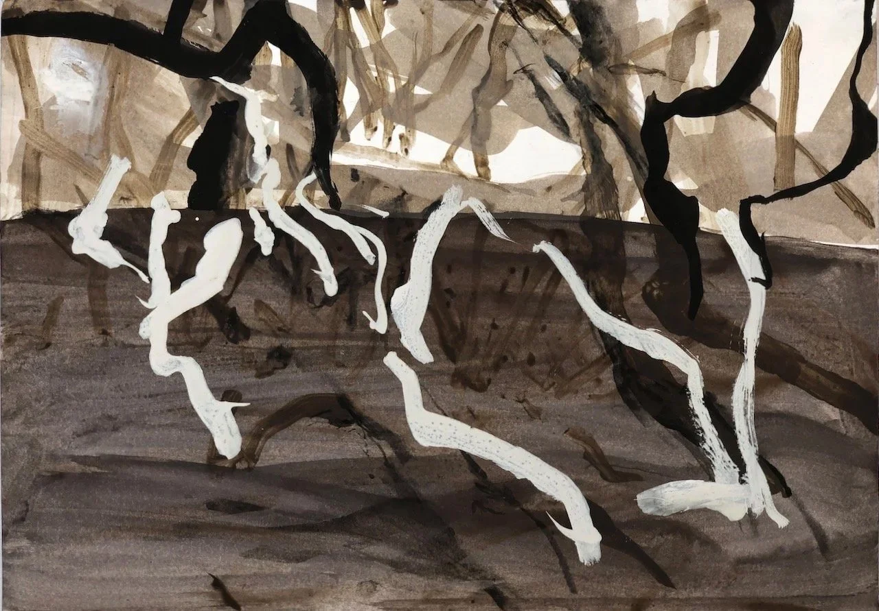 Mangrove 18 (2026) earth pigment, binder and gouache on paper 30X42cm