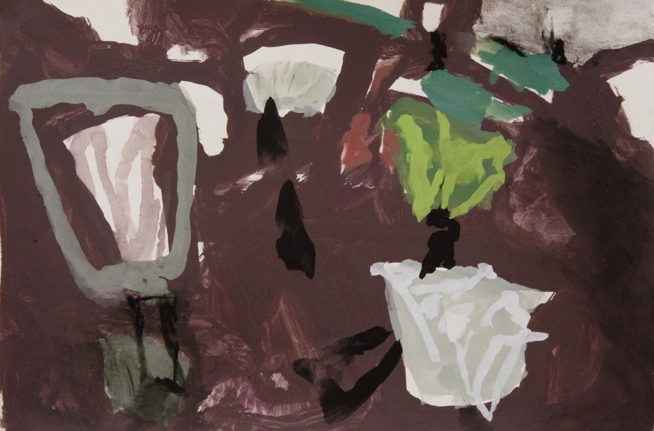 Fire and Regrowth 1 (2019) gouache on paper 38X57cm