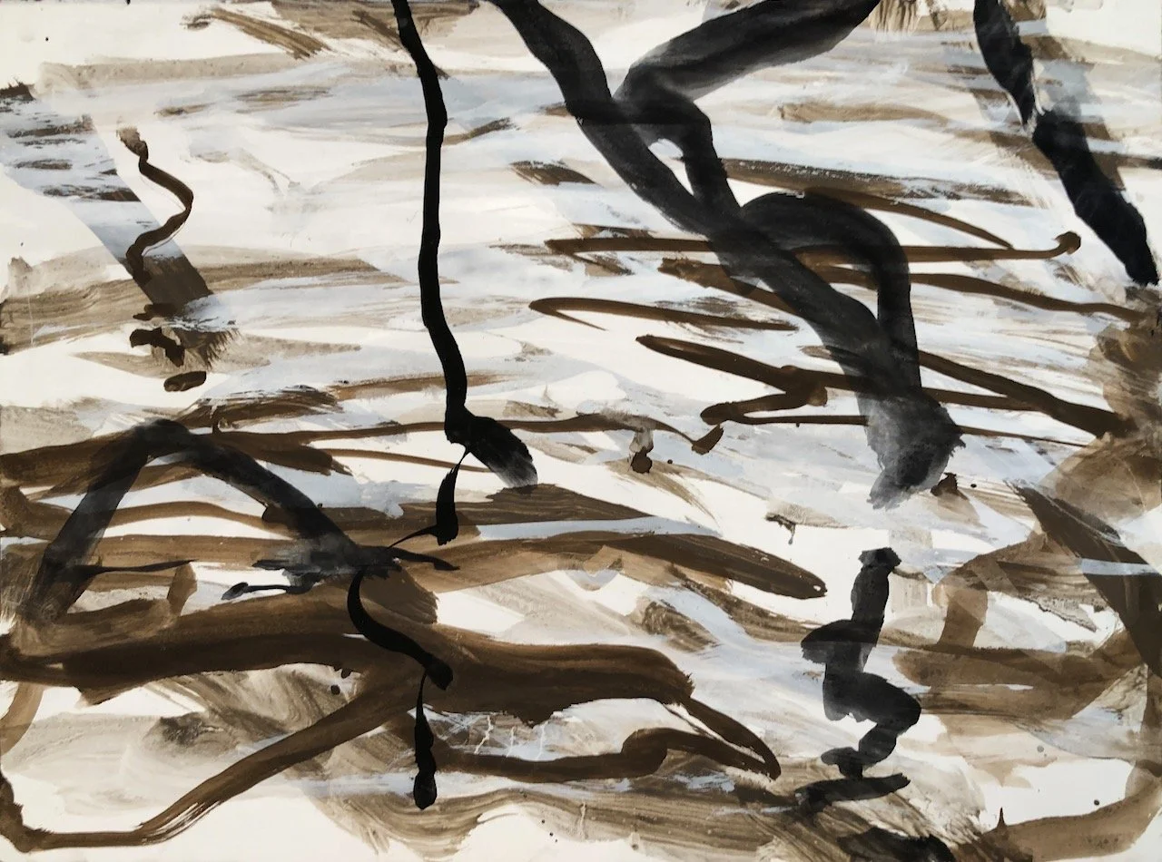 Mangrove 5 (2025) earth pigment, binder & gouache on paper 57X76cm