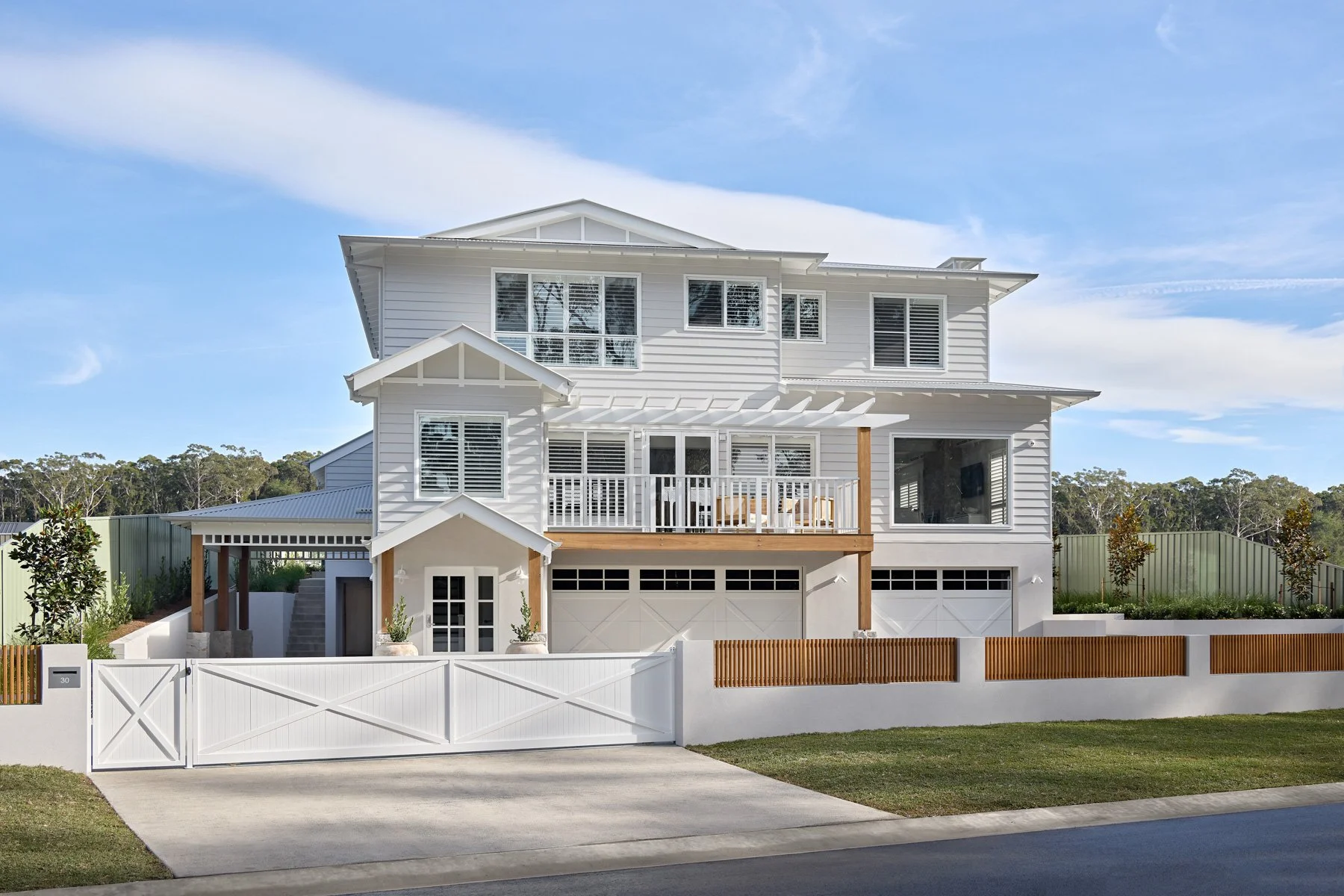 Hamptons inspired custom new build in Mollymook NSW.