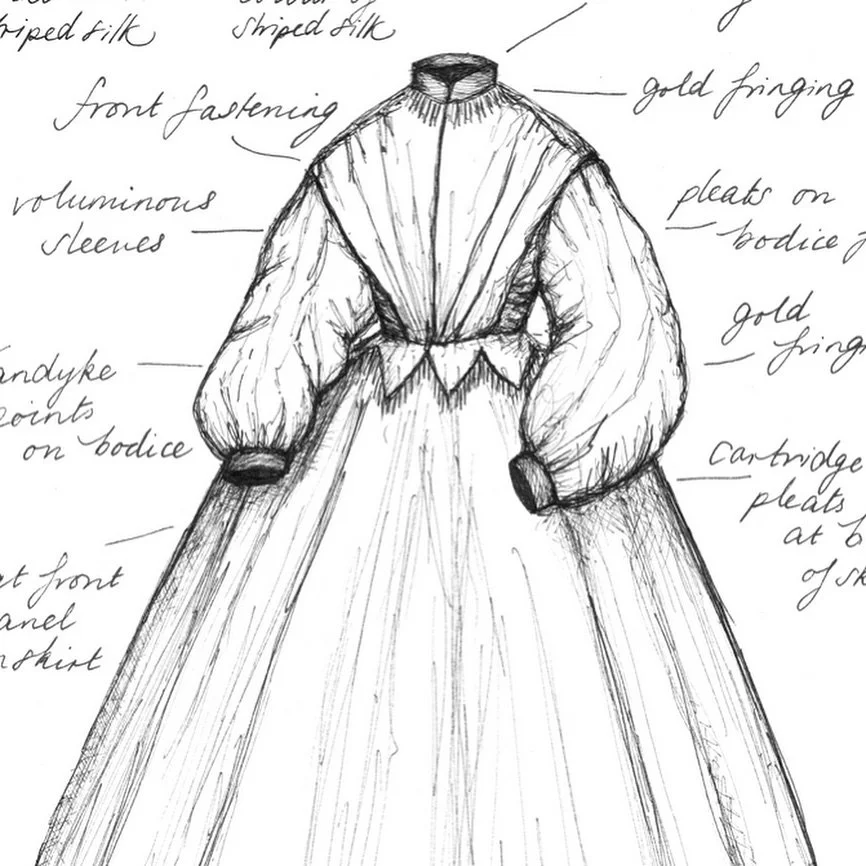 V is for Vandyke Points

In 1854, when Charlotte Bront&euml; married Arthur Bell Nicholls, she left for her honeymoon in a silk gown bought especially for the occasion. In keeping with the fashions of the period, her &lsquo;Going Away&rsquo; dress wa