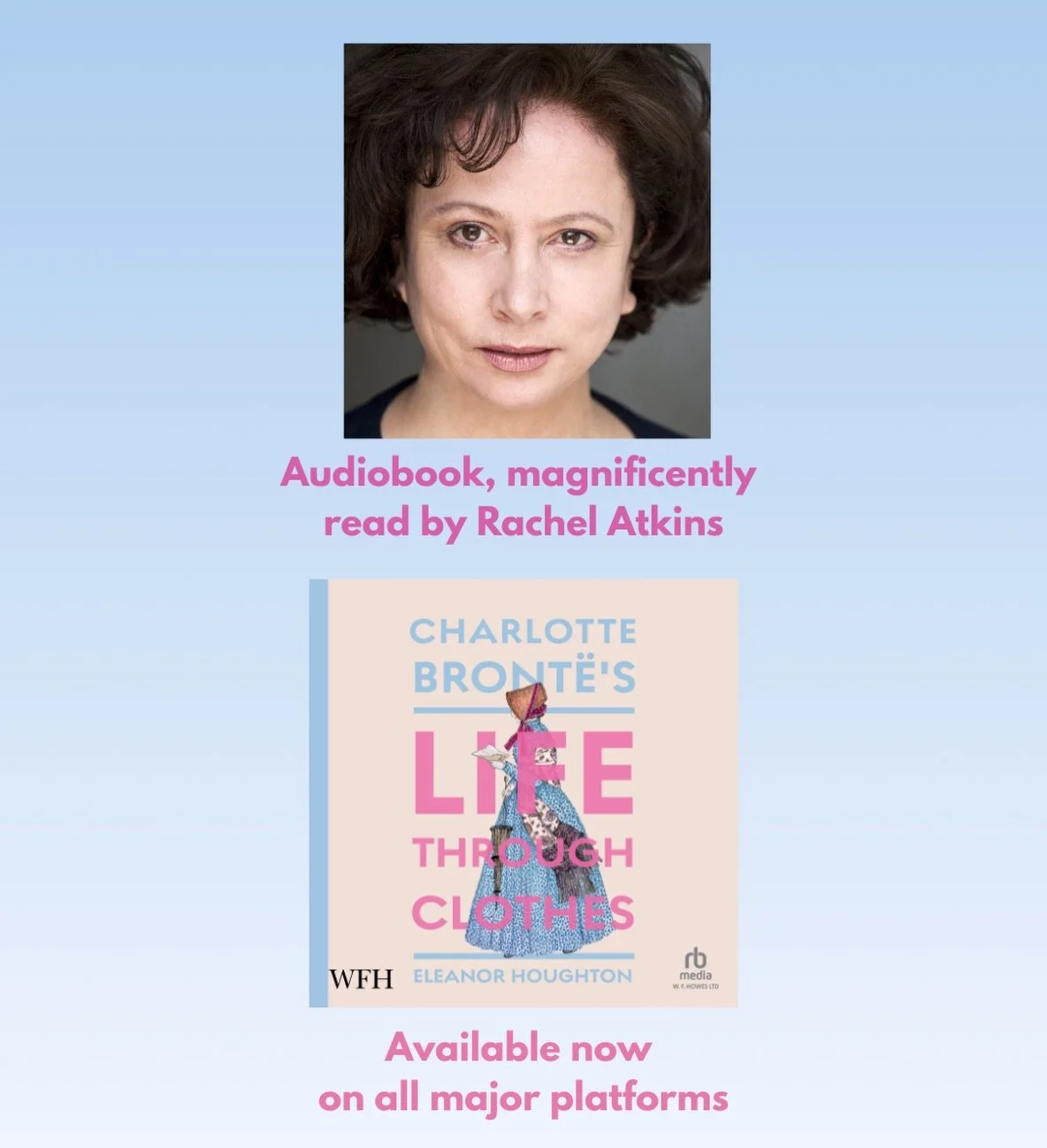 ✨The audiobook of Charlotte Bront&euml;&rsquo;s Life Through Clothes is out now!✨

I&rsquo;m thrilled to share that my book is now available to LISTEN to (as well as read) &mdash; narrated by the wonderful Rachel Atkins. 

Trained at the Royal Welsh 