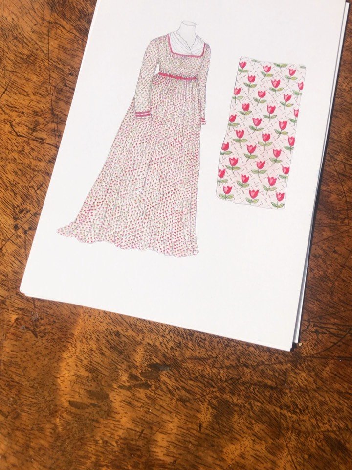 I loved drawing this fabulous 1805 day dress. I based the design on a gorgeous print from the period found in the Cooper Hewitt Collection. I am, after all, a sucker for a tulip! And there were certainly a lot of them about&hellip;

Tulips first beca