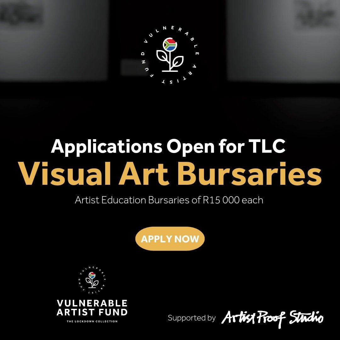 APPLICATIONS for TLC - APS Visual Arts BURSARY FUND are OPEN!

Applications Deadline June 24th 2022
The Vulnerable Artist Fund (VAF) supported by Artists Proof Studio (APS) aims to announce 60 bursary awards on June 30th 2022.

For application requir
