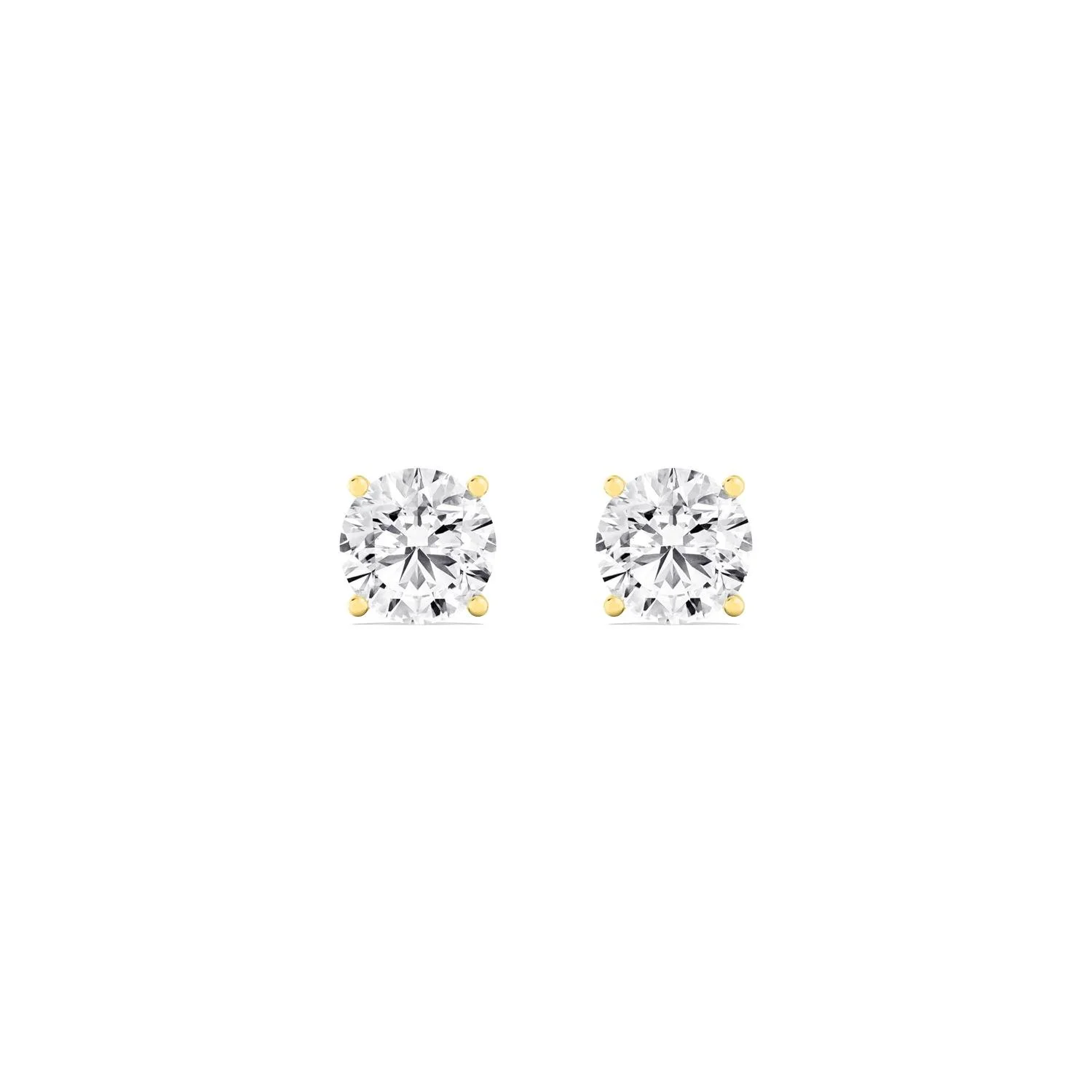 Maribelle round diamond solitaire stud earrings in yellow gold, by August Bespoke Singapore