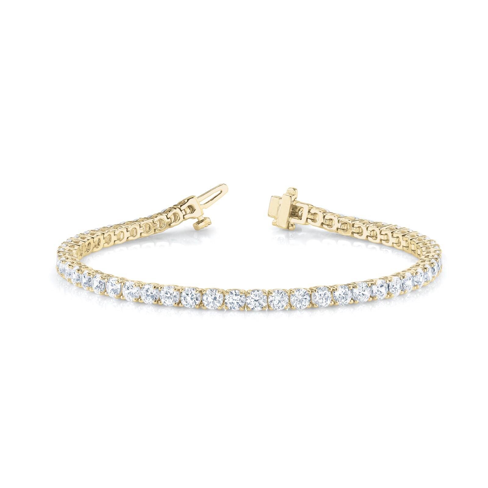 August Bespoke Aimée Round Diamond Tennis Bracelet in Yellow Gold.jpeg