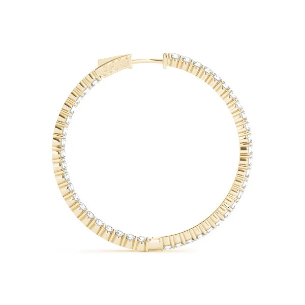 August Bespoke Narada Classic Round Diamond Hoops in Yellow Gold Alternate Side View.jpg