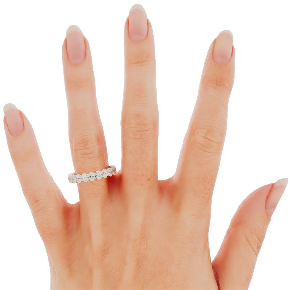 Priscilla Oval Diamond Eternity Ring in White Gold — AUGUST BESPOKE