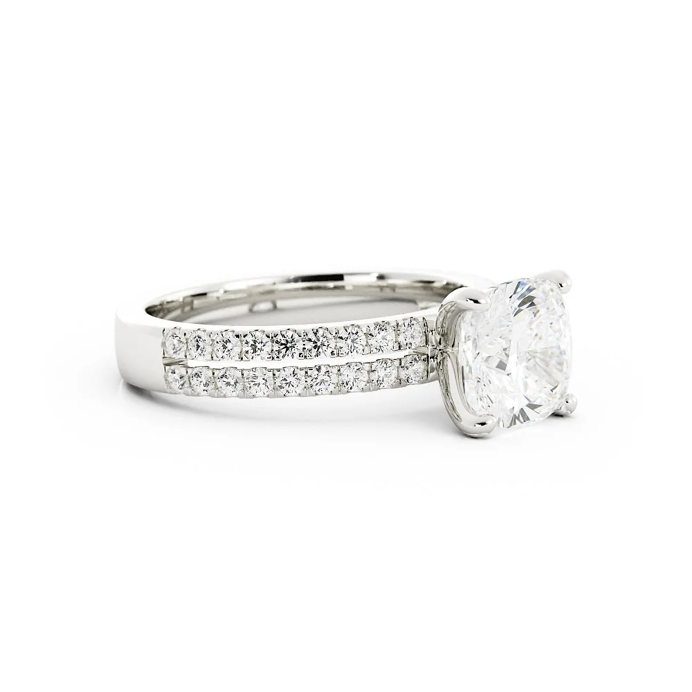 Krystle Square Cushion Diamond Ring with Double Pavé Band in White GoldImage_2.jpg