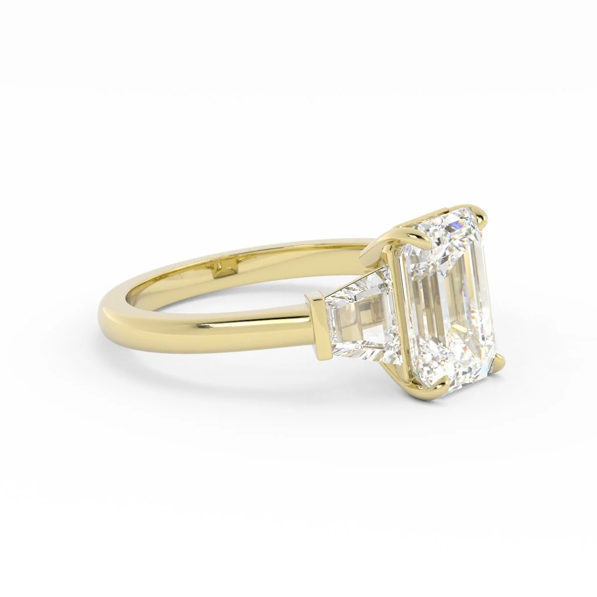 Beverly Emerald Cut Three-stone Diamond Ring with Trapezoids image_001 (4).jpg