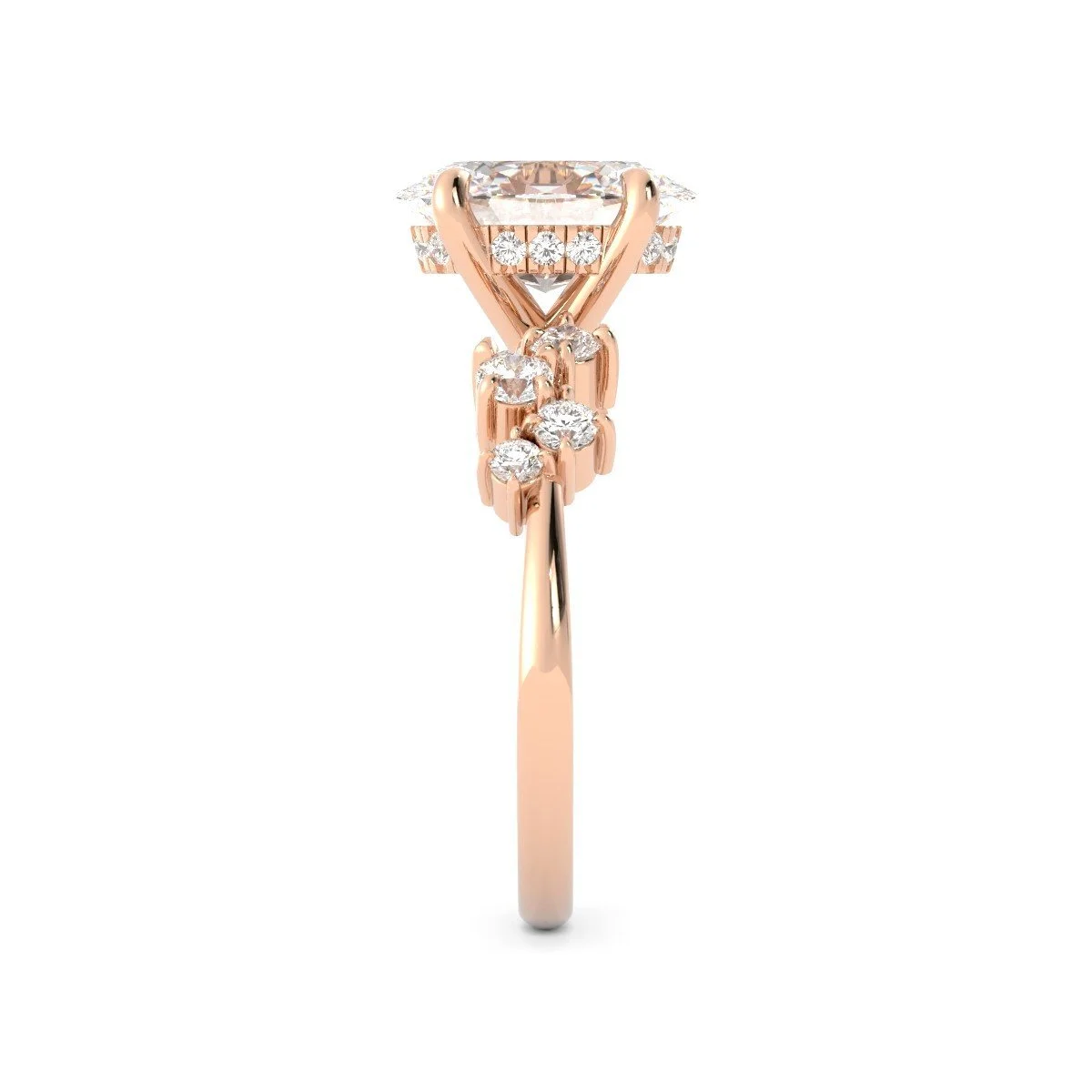 Carin Oval Diamond Ring with Undulating Diamonds in Rose Gold image_0003.jpg