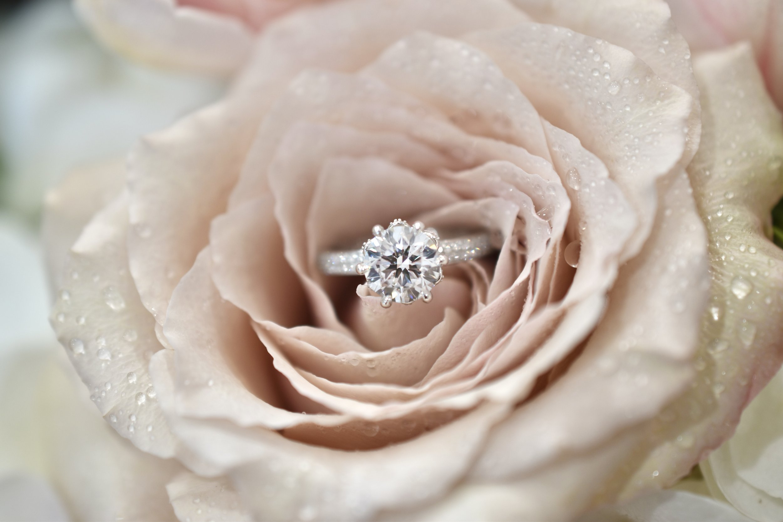 August Bespoke Dusty Rose Round Diamond Floral Engagement Ring in Singapore.jpg