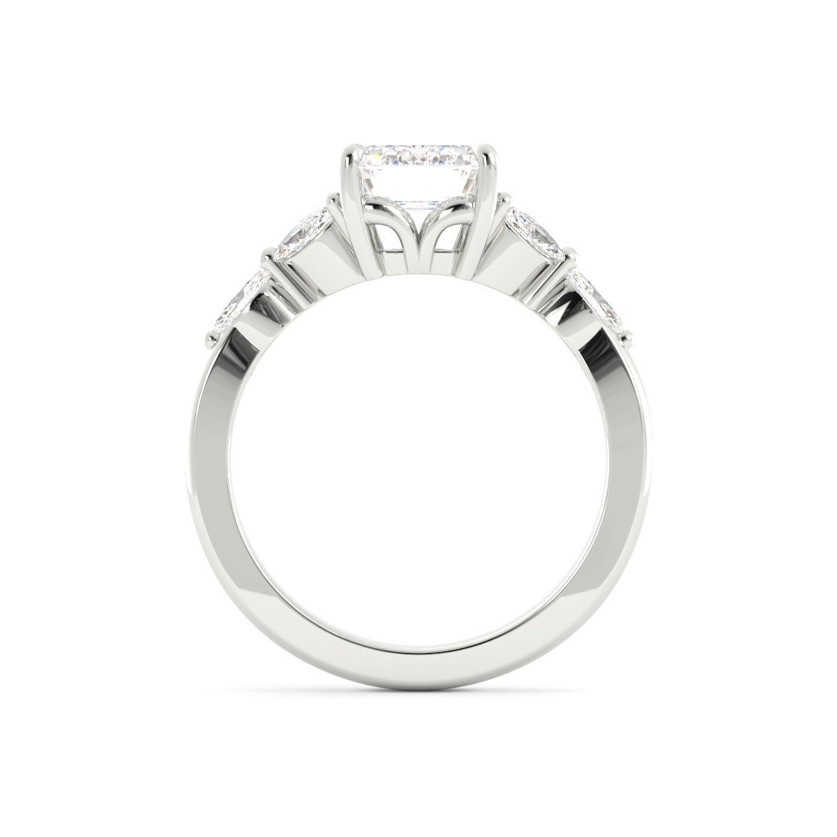 Tessa Emerald Cut Diamond Ring with Cluster in White Goldimage_002-7.jpg