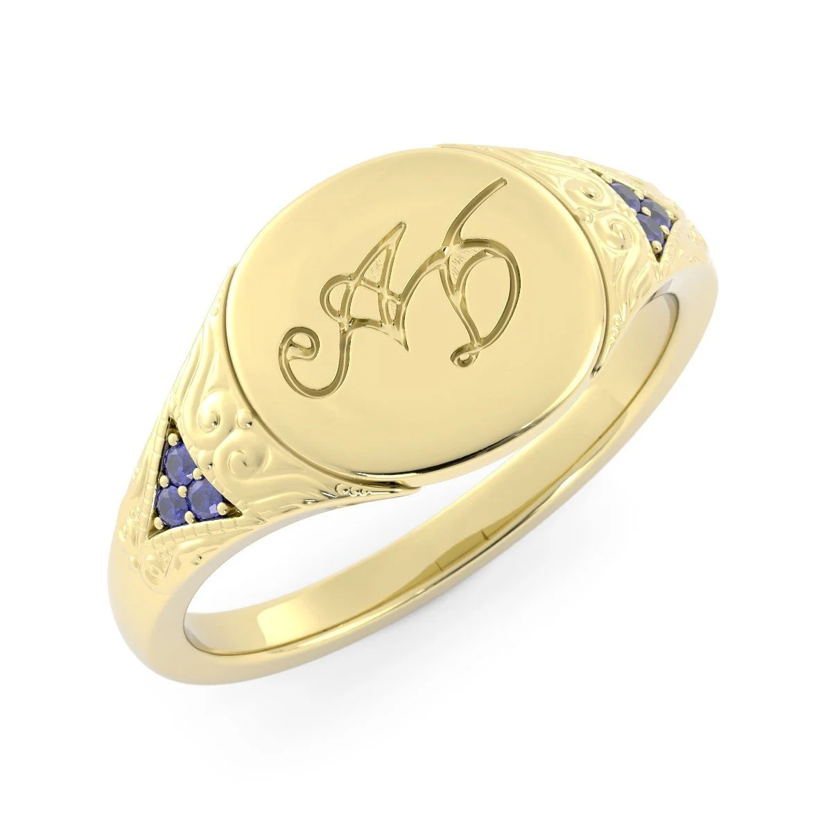 Dominick Signet Ring with Blue Sapphire in Champagne Gold image_004-4.jpg