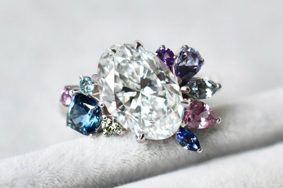Oval Diamond Cluster Ring