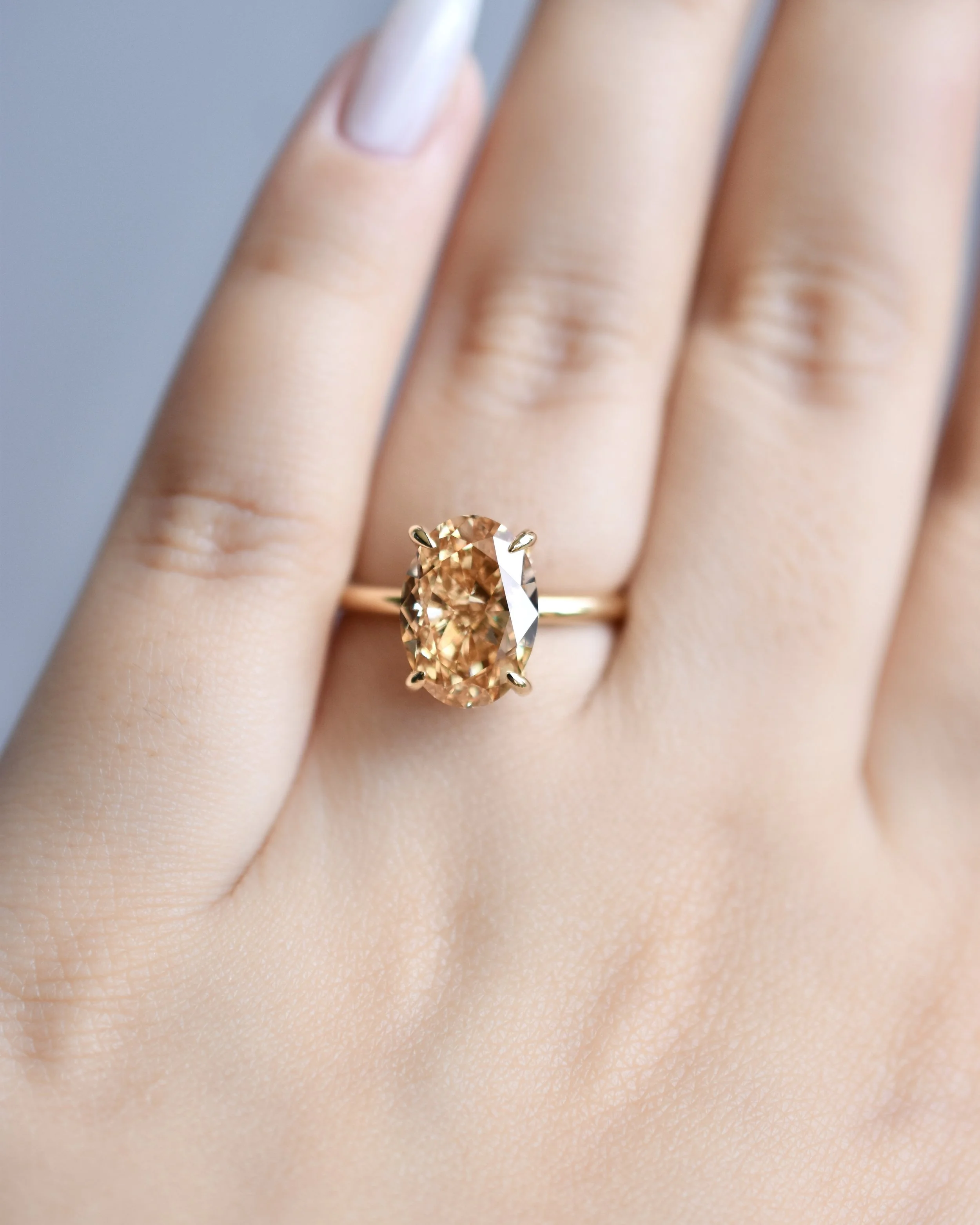 Orange Diamond Solitaire Ring