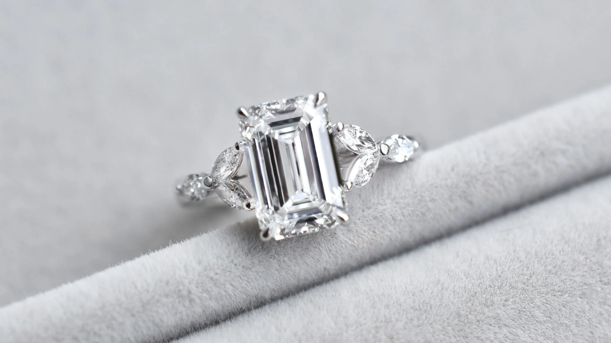 Emerald Cut Diamond Cluster Ring