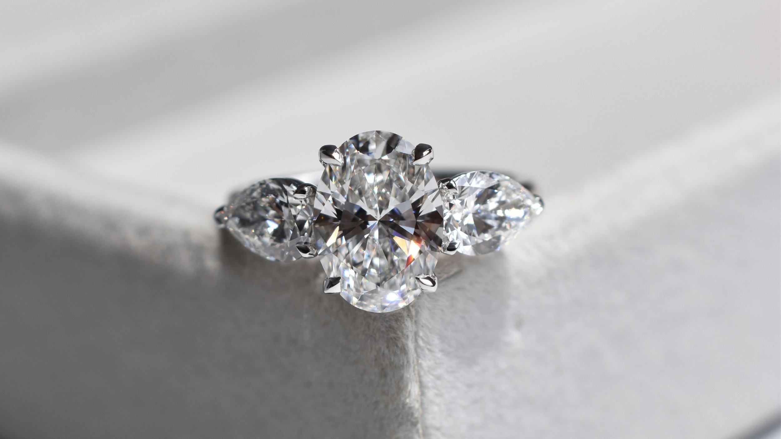 Oval Diamond Three Stone Ring