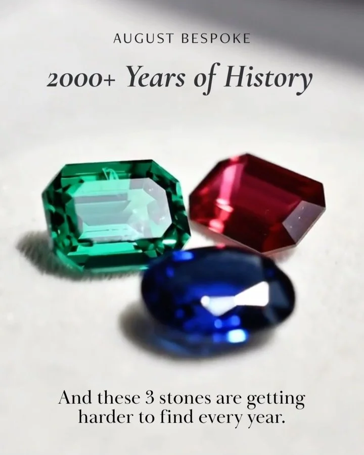Ruby. Royal Blue Sapphire. Emerald. 💎

Three stones, one thing in common: over 2,000 years of history and still just as coveted today. Long before trends, before diamonds took over the spotlight, these were the gemstones kings and queens actually wo