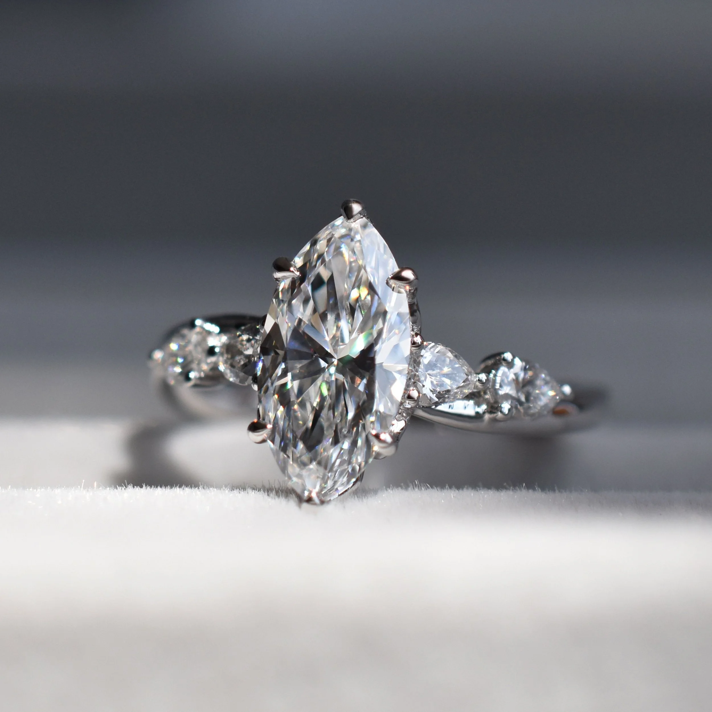 Prudence Asymmetrical Marquise Diamond Ring with Tulip Prongs in White Gold1.jpg