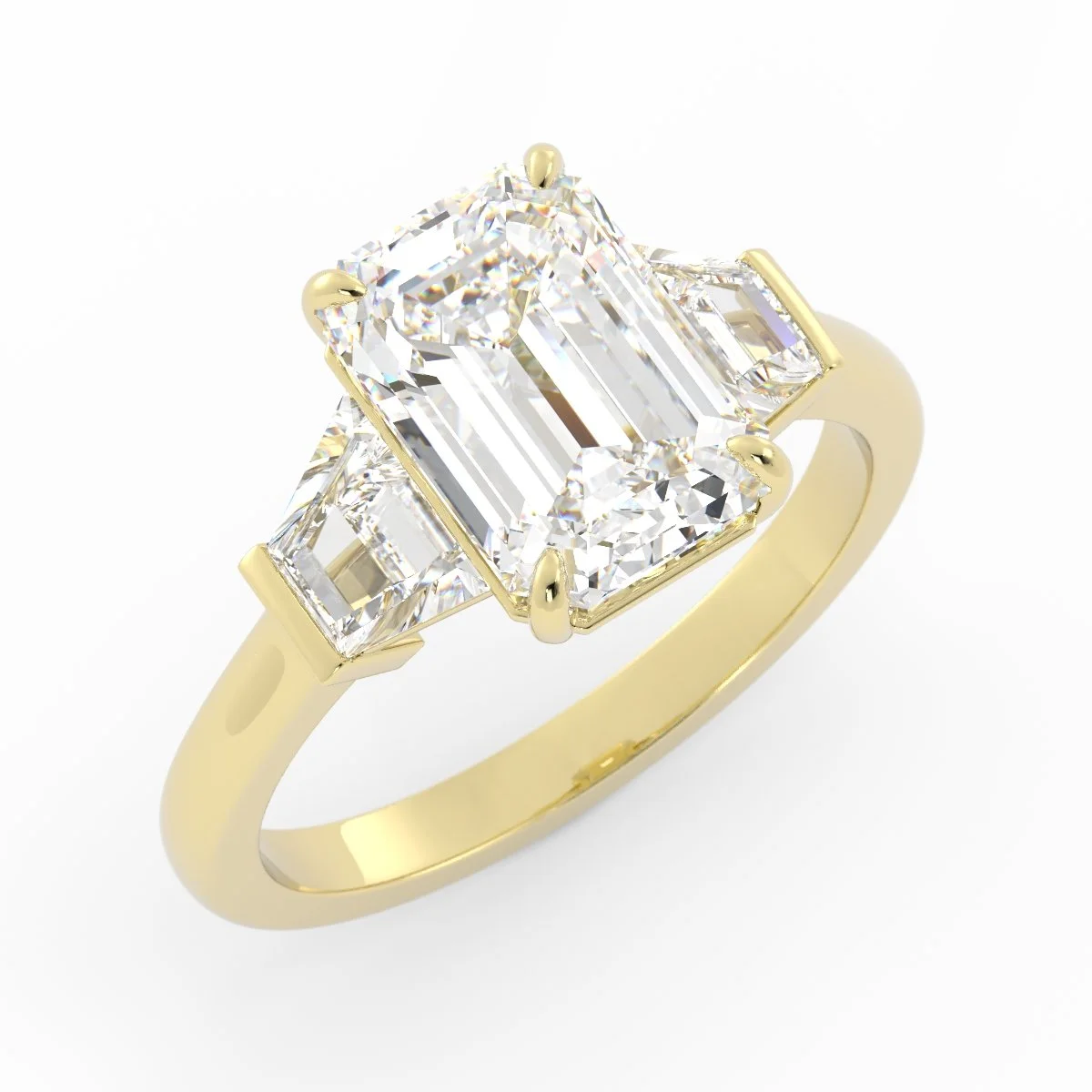Beverly Emerald Cut Three-stone Diamond Ring with Trapezoids image_004 (3).jpg