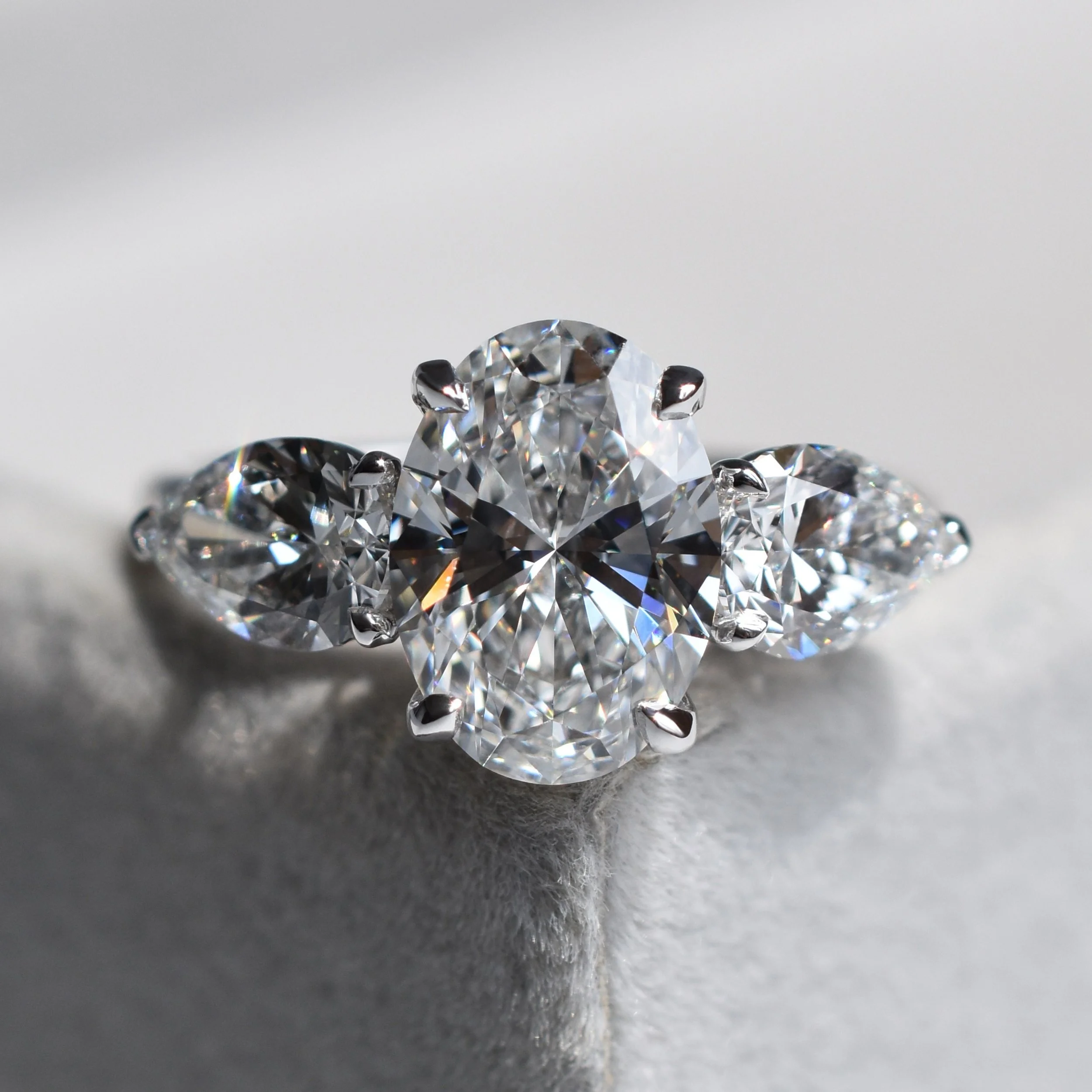 Victoria Oval Diamond Three Stone Ring in Yellow Gold 1.jpg