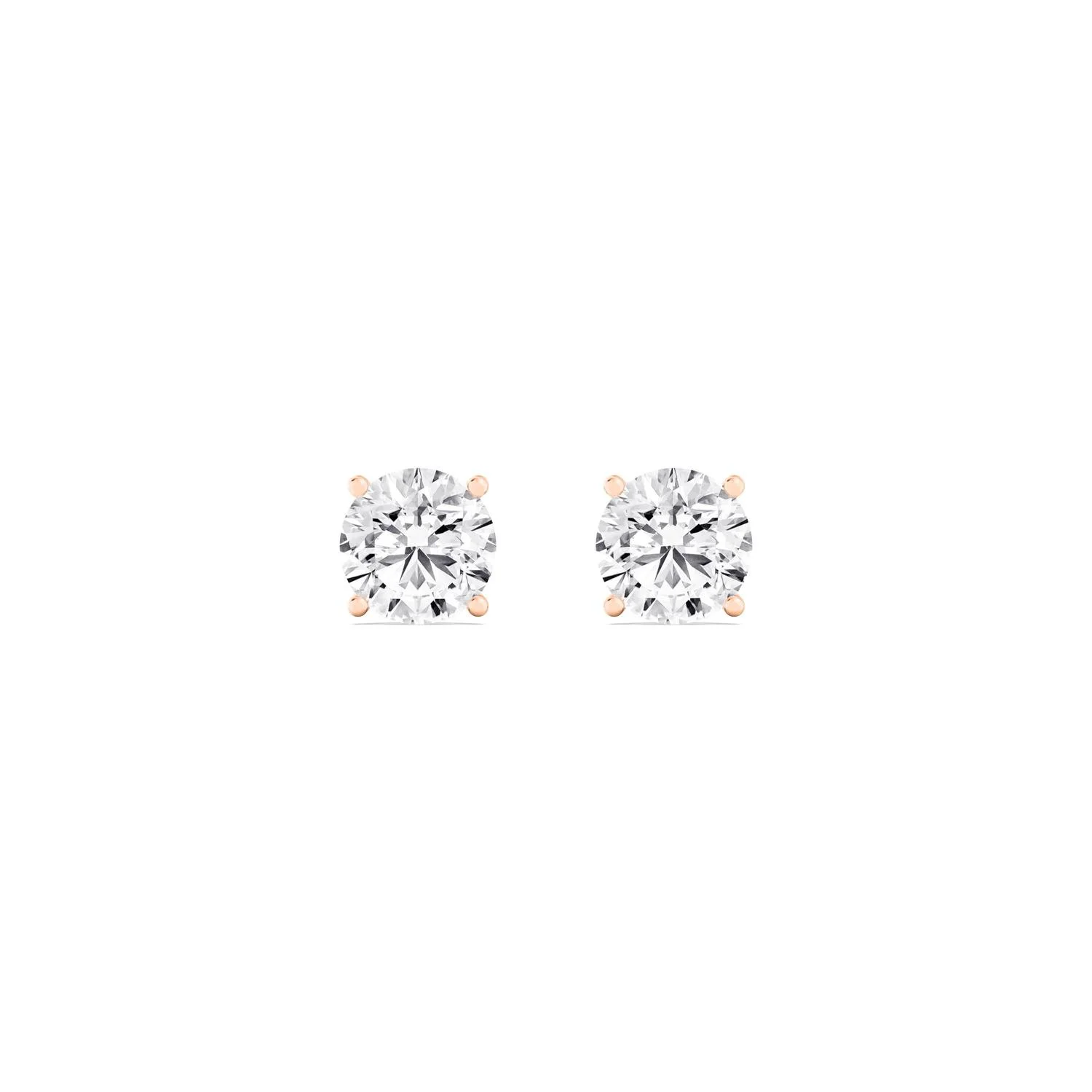 Maribelle round diamond solitaire stud earrings in rose gold, by August Bespoke Singapore
