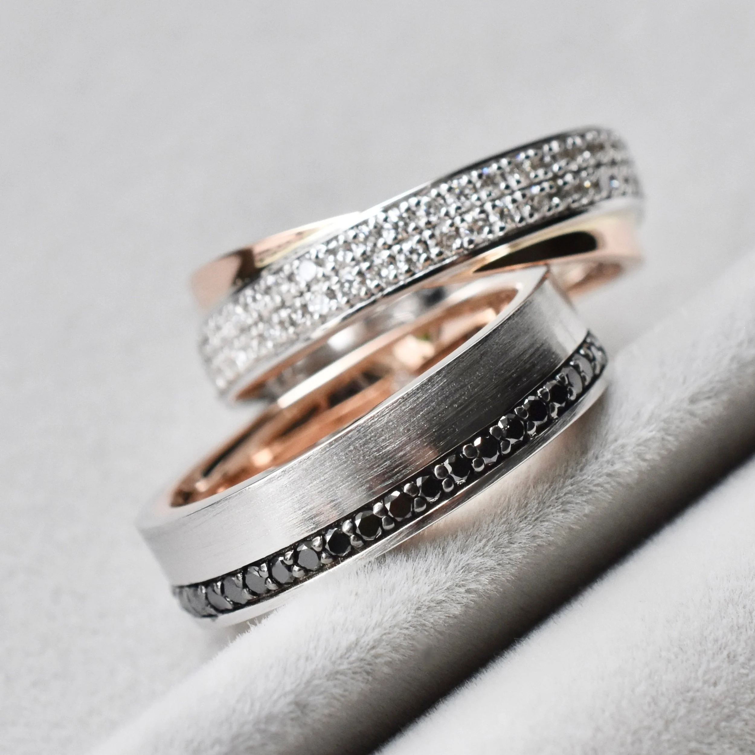 Regina Intertwining Diamond Double Pavé Wedding Band in White and Rose Gold 2.jpg