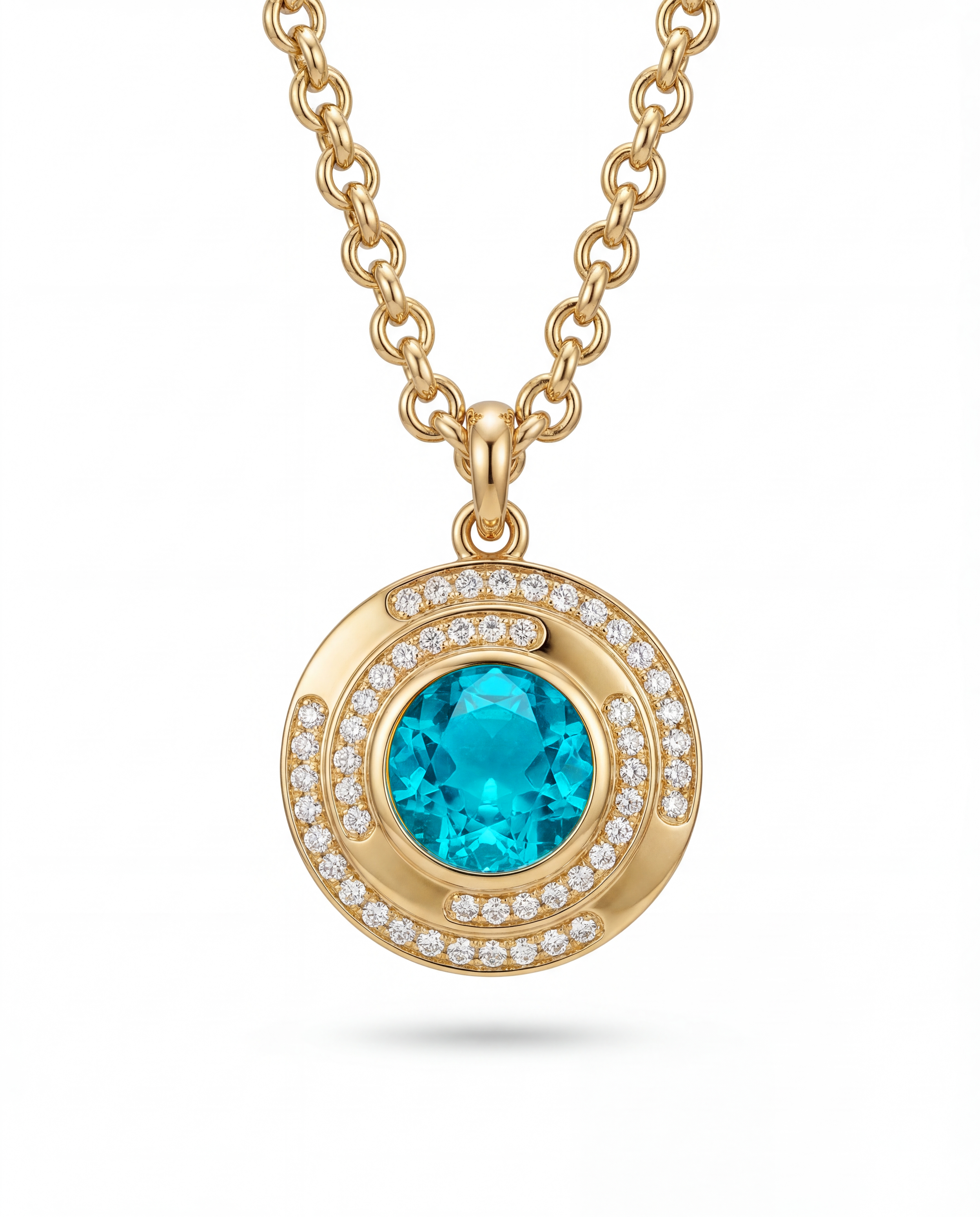 Blue Zircon Maze Pendant