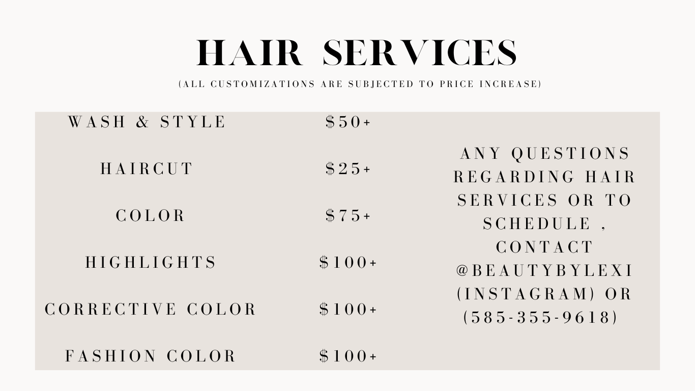 Hair Services — Vanity