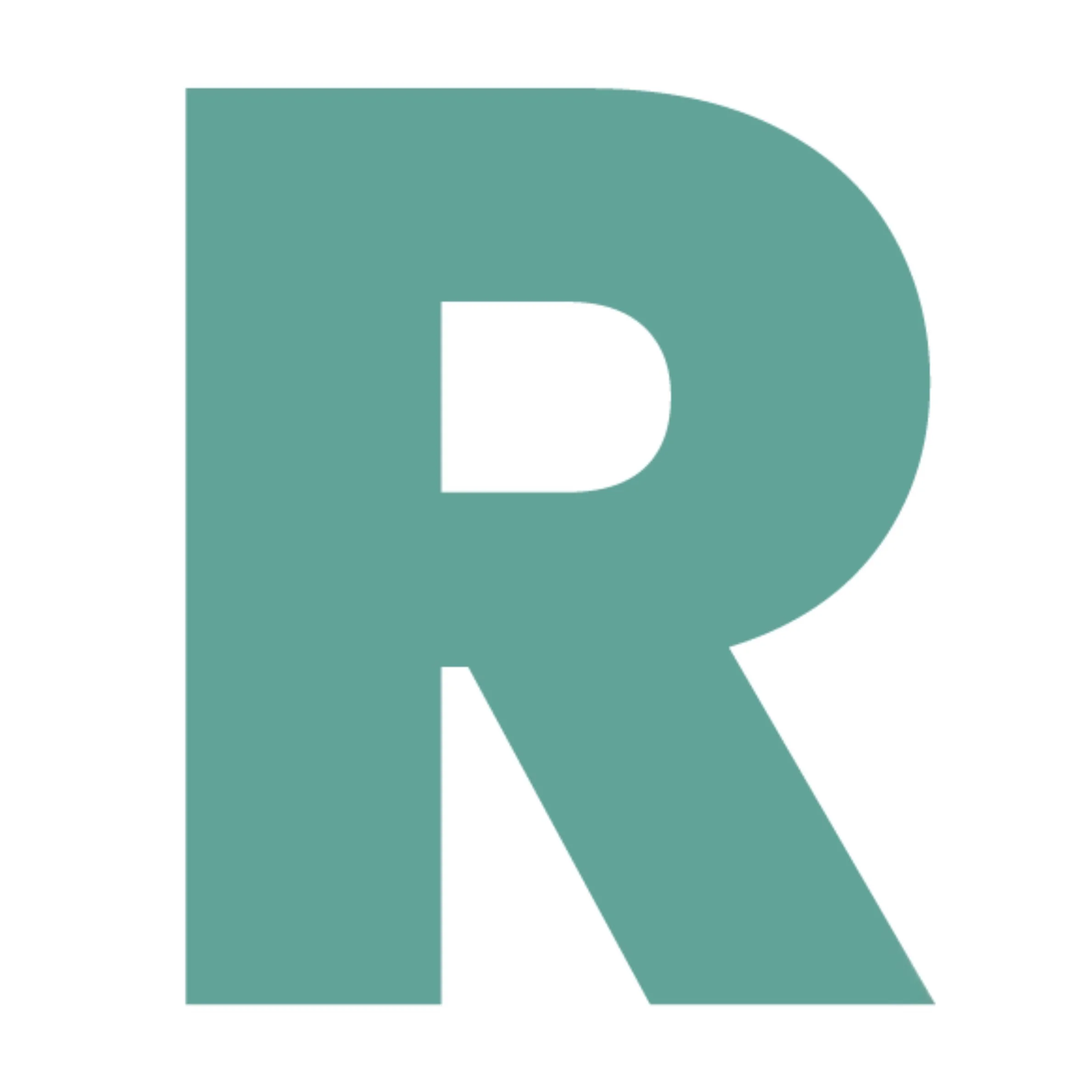 A large R representing the word RECOGNISE from the STRESS Framework by Johanna Hooper