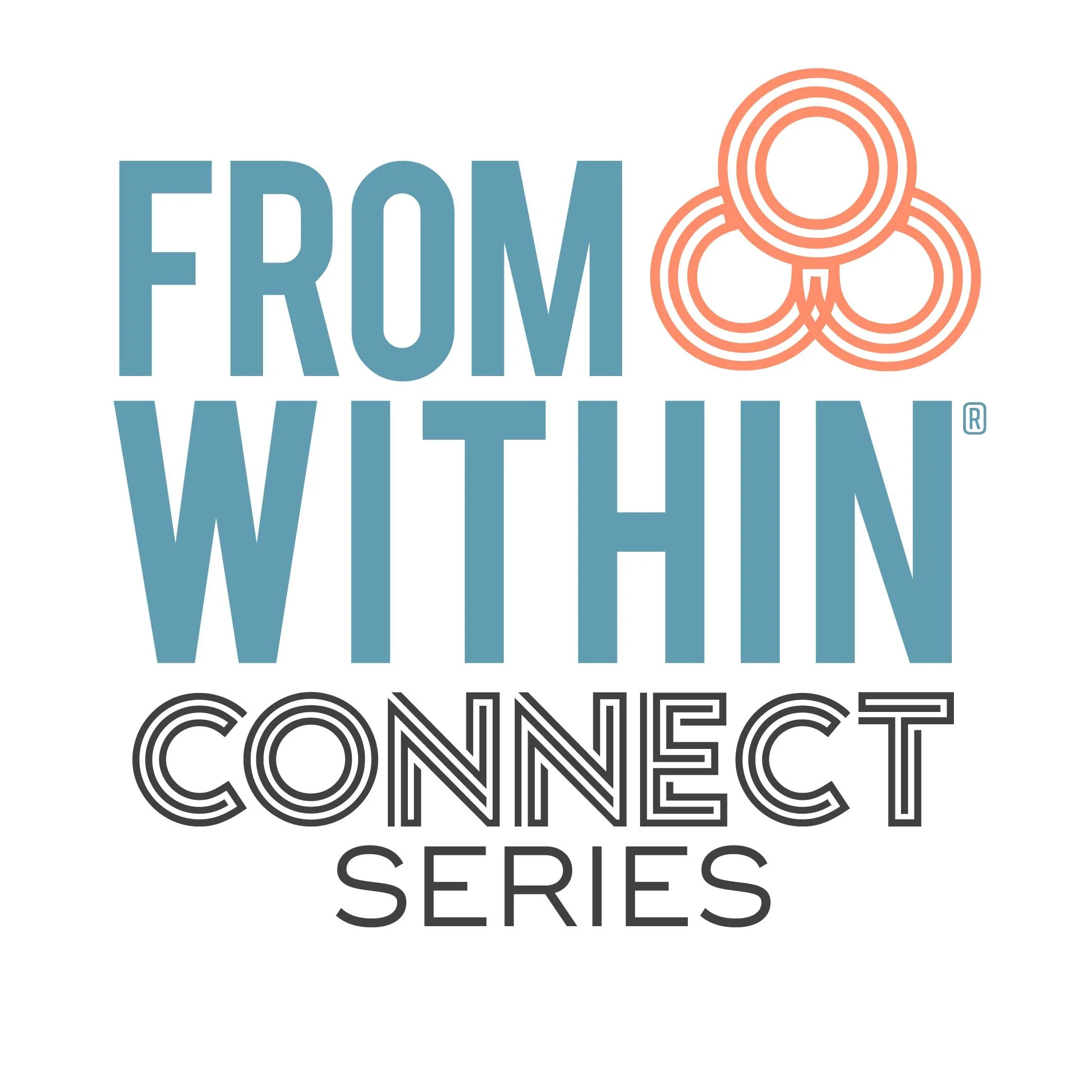 Logo for From Within Connect Series featuring stylized social network icon in orange and text in blue, black, and gray.